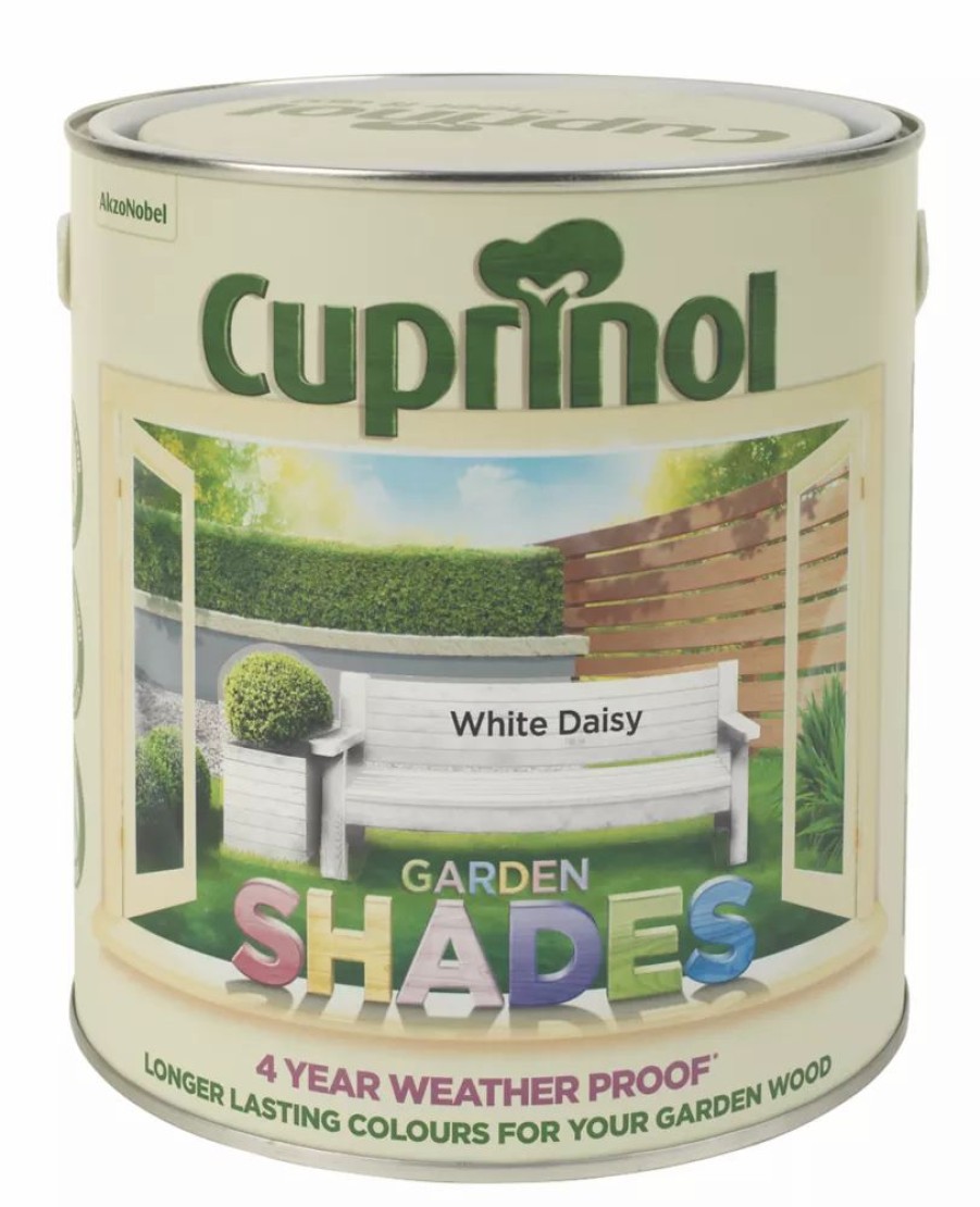 Decorating * | Cuprinol Garden Shades Exterior Wood Paint Matt White Daisy 2.5Ltr