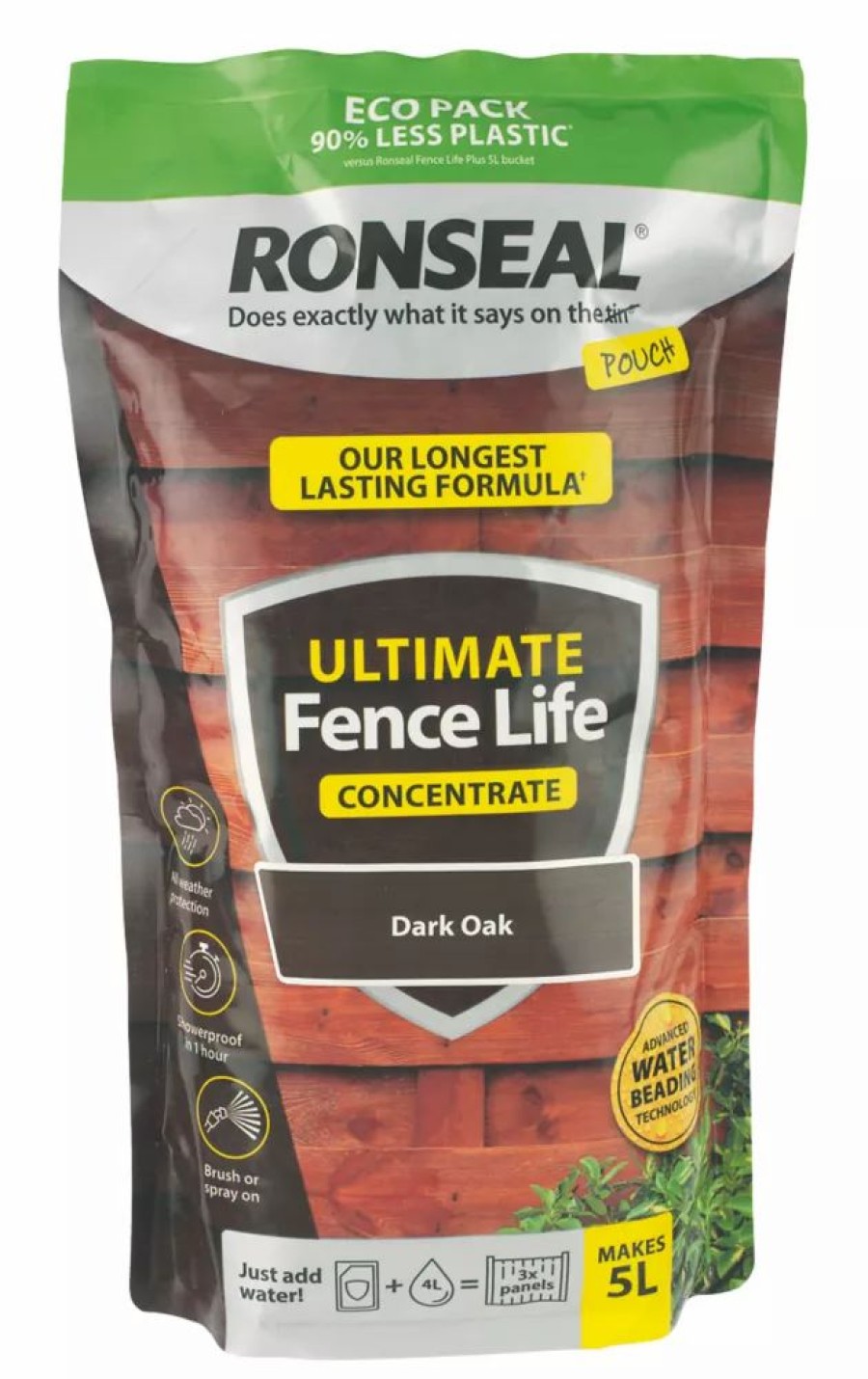 Decorating * | Ronseal Ultimate Fence Life Concentrate Treatment Dark Oak 5L From 950Mlltr