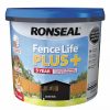 Decorating * | Ronseal Fence Life Plus Shed & Fence Treatment Dark Oak 9Ltr