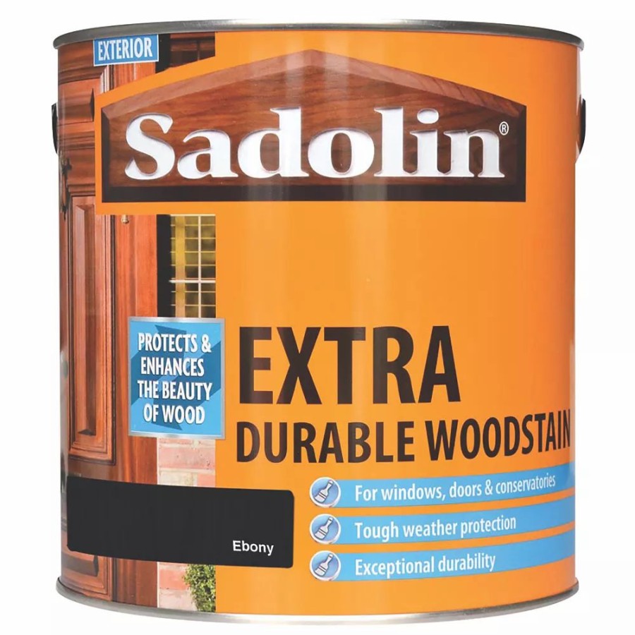 Decorating * | Sadolin Extra Durable Woodstain Semi Gloss Ebony 2.5Ltr