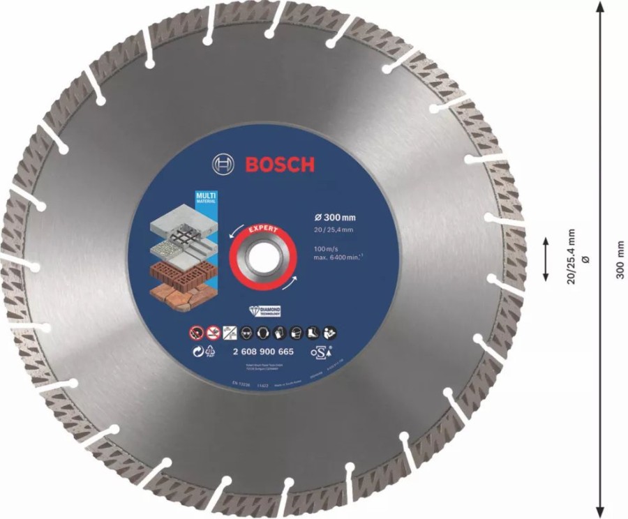 Cutting & Blades * | Bosch Expert Masonry Diamond Cutting Disc 300 X 20/25.4Mm