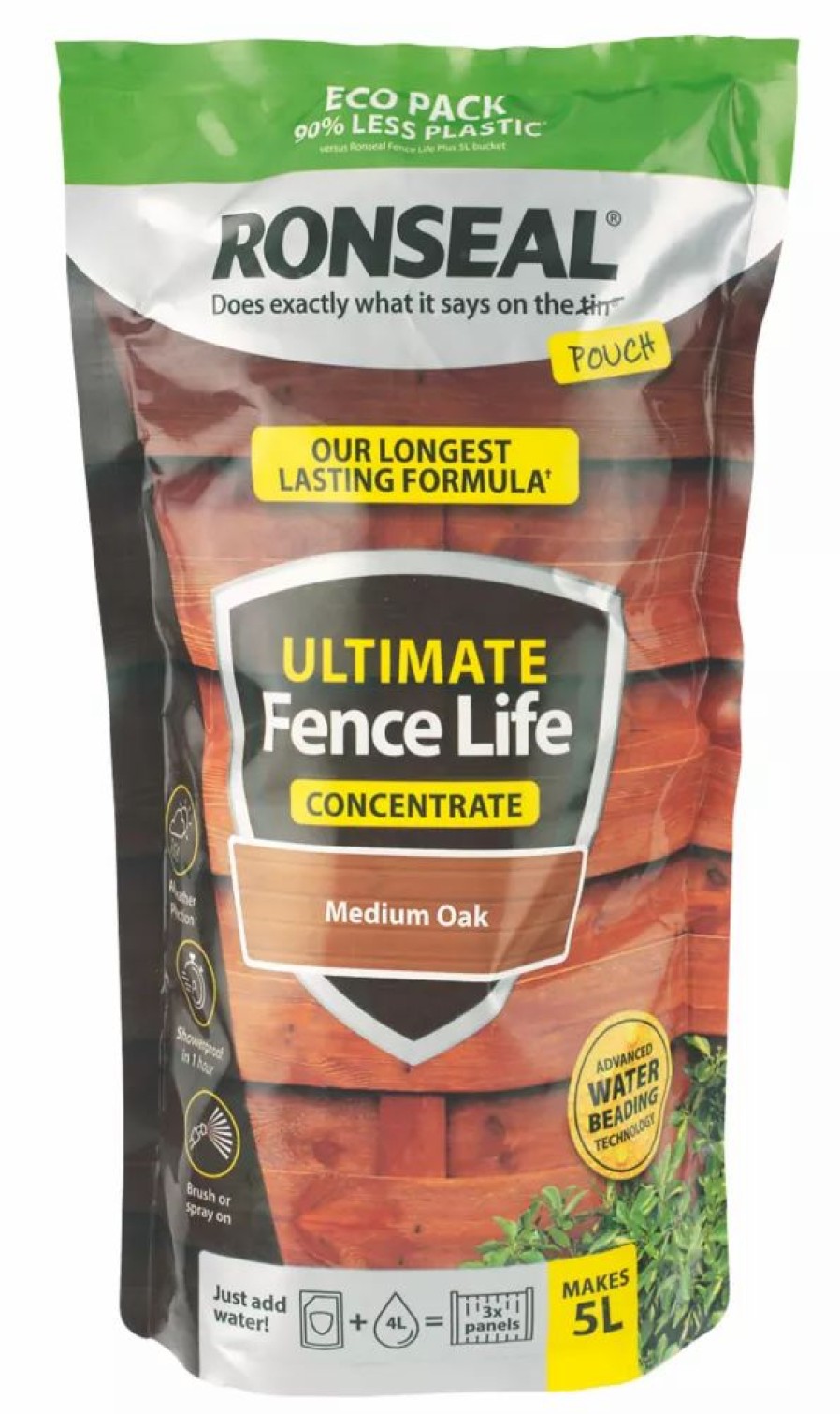 Decorating * | Ronseal Ultimate Fence Life Concentrate Treatment Medium Oak 5L From 950Mlltr