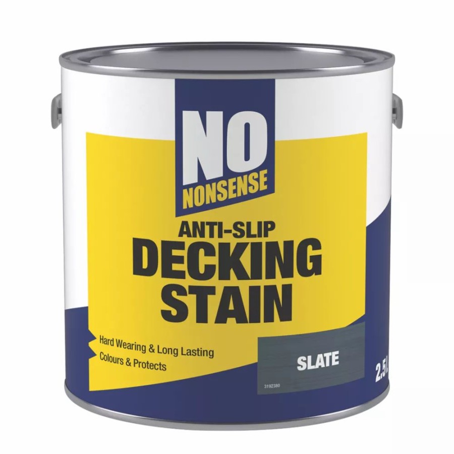 Decorating * | No Nonsense Anti-Slip Quick-Drying Decking Stain Slate 2.5Ltr