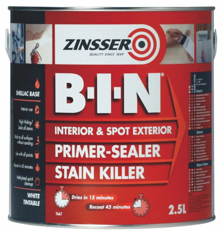 Decorating * | Zinsser B-I-N Shellac-Based Primer Sealer 2.5Ltr