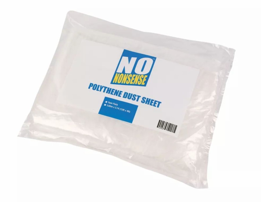 Decorating * | No Nonsense Polythene Dust Sheets 12' X 9' 2 Pack