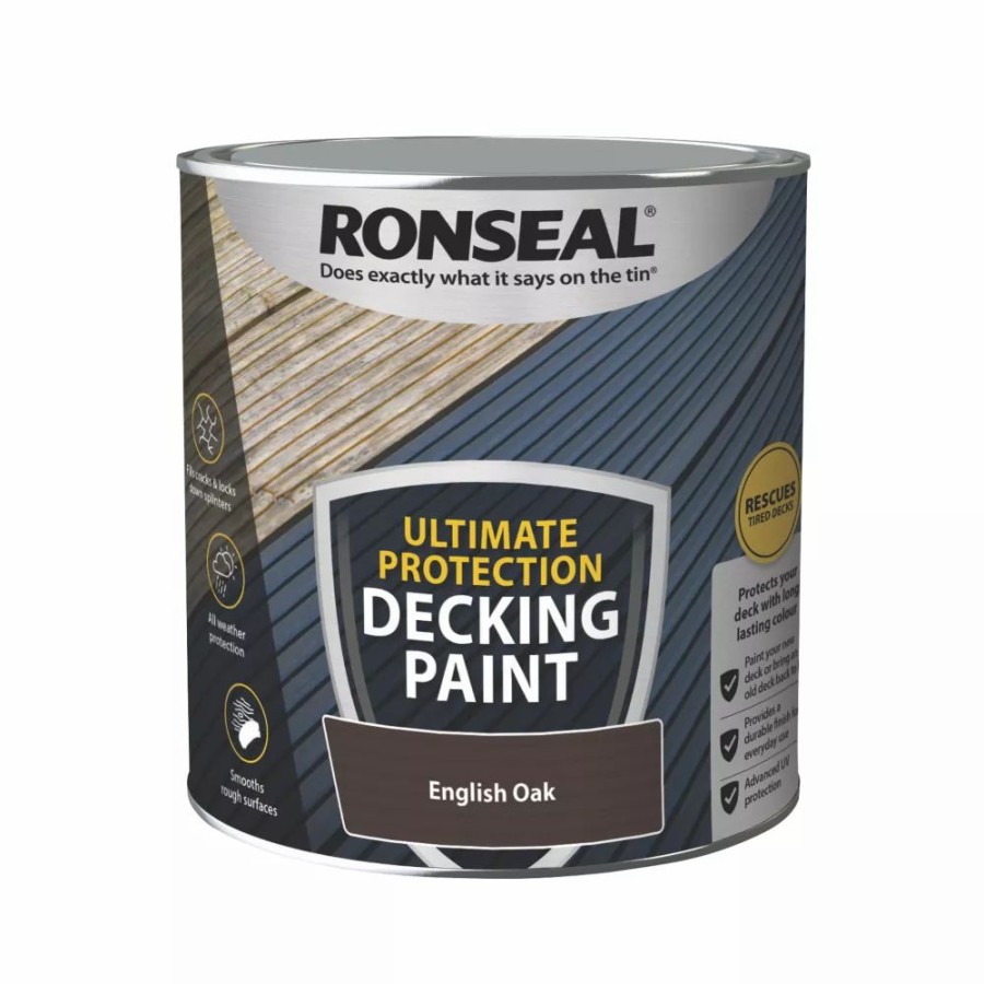 Decorating * | Ronseal Ultimate Protection Decking Paint English Oak 2.5Ltr