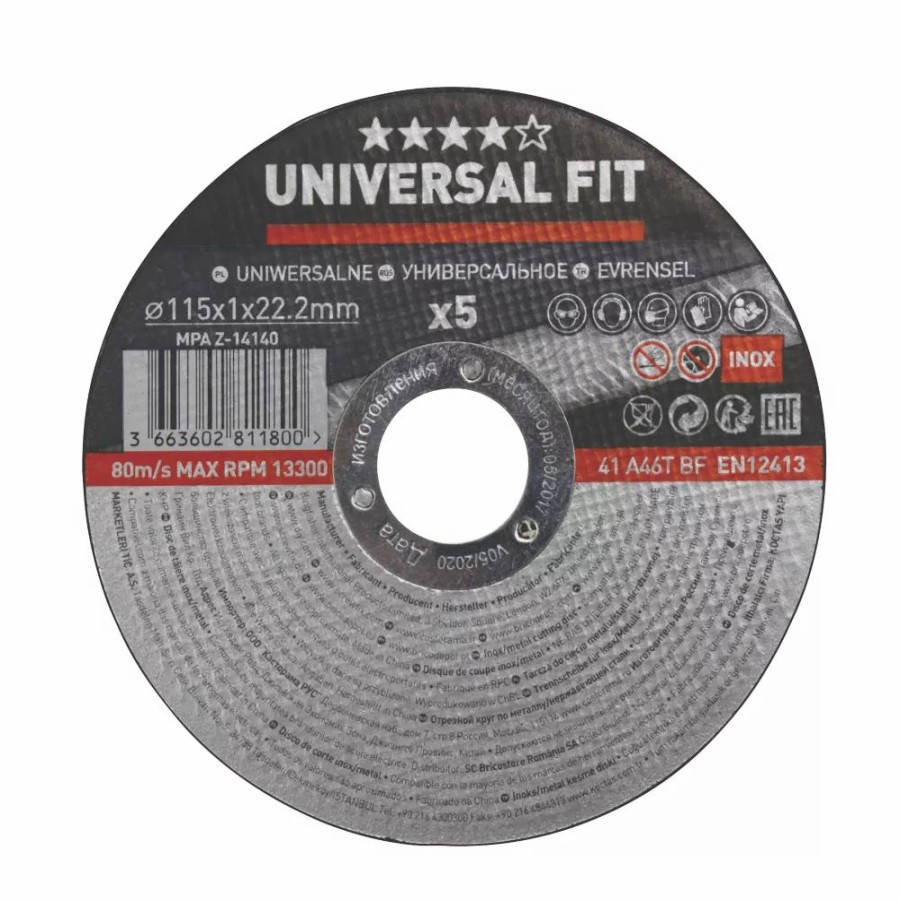 Angle Grinder Discs * | Essentials Stainless Steel Inox / Metal Cutting Discs 4 1/2" (115Mm) X 1 X 22.2Mm 5 Pack