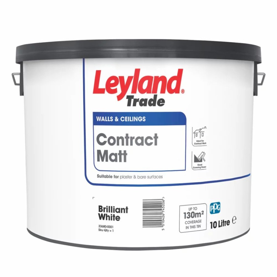 Decorating * | Leyland Trade Contract Matt Brilliant White Emulsion Paint 10Ltr