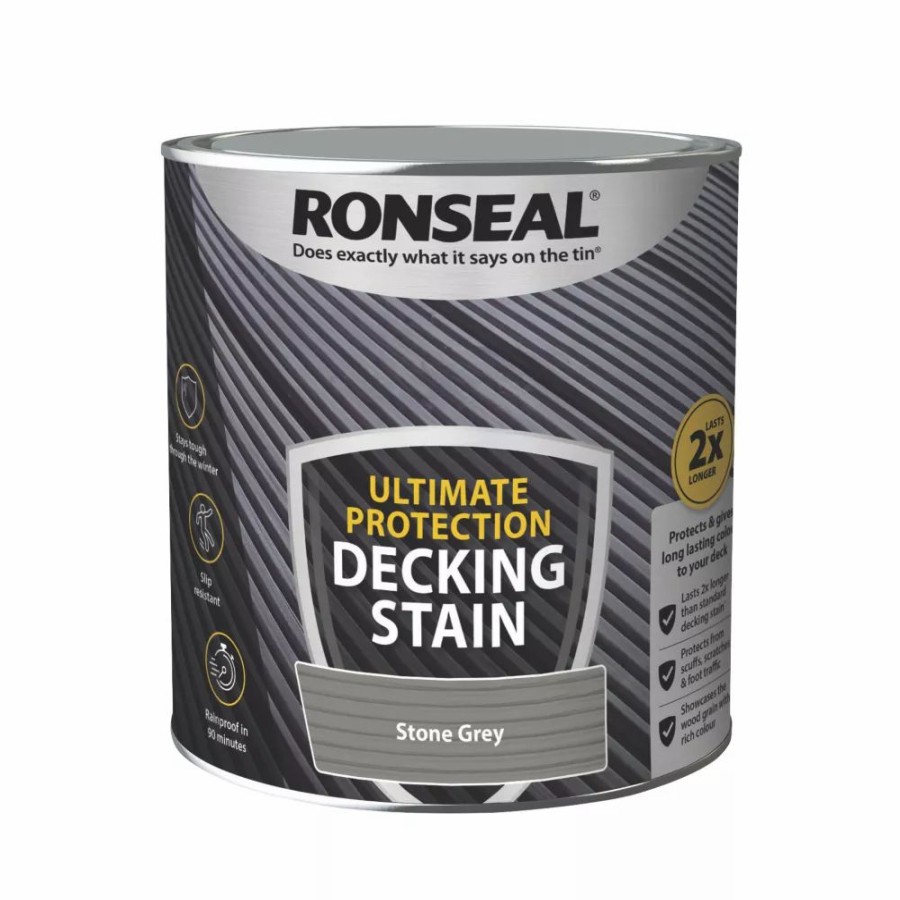 Decorating * | Ronseal Ultimate Protection Decking Stain Stone Grey 2.5Ltr