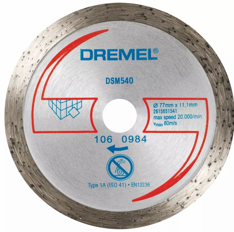 Angle Grinder Discs * | Dremel Dsm540 Tile Compact Saw Cutting Wheel 3" (77Mm) X 2 X 11.1Mm