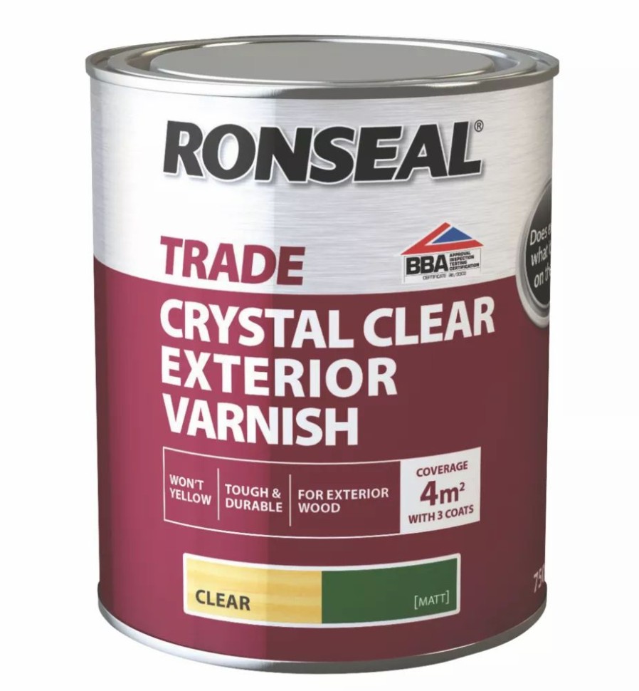 Decorating * | Ronseal Trade Exterior Varnish Matt Clear 750Ml