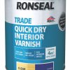 Decorating * | Ronseal Trade Quick-Dry Interior Varnish Satin Clear 750Ml