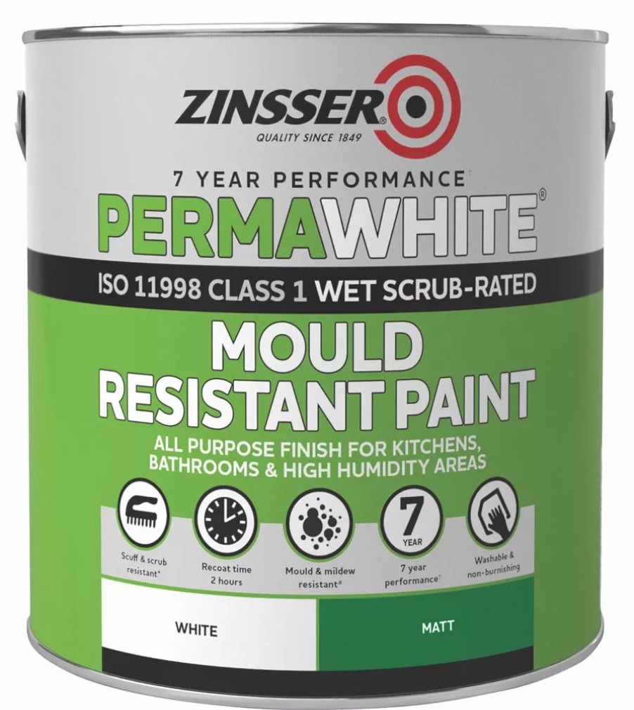 Decorating * | Zinsser Self-Priming Paint Matt White 2.5Ltr