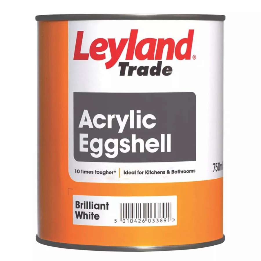 Decorating * | Leyland Trade Eggshell Brilliant White Emulsion Acrylic Paint 750Ml