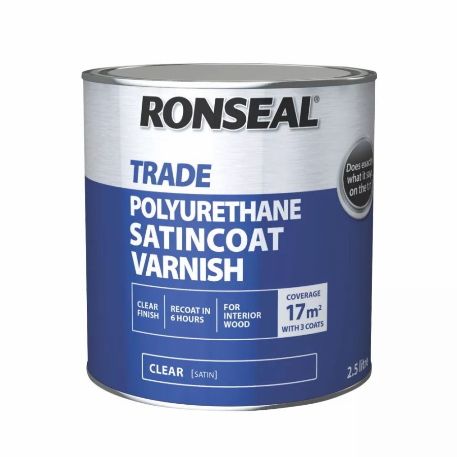 Decorating * | Ronseal Trade Polyurethane Interior Varnish Clear 2.5Ltr