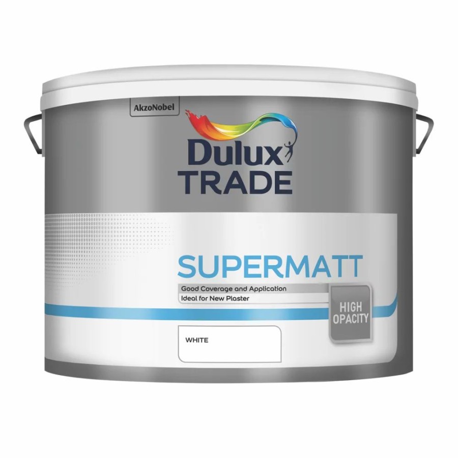 Decorating * | Dulux Trade Matt White Emulsion Paint 10Ltr