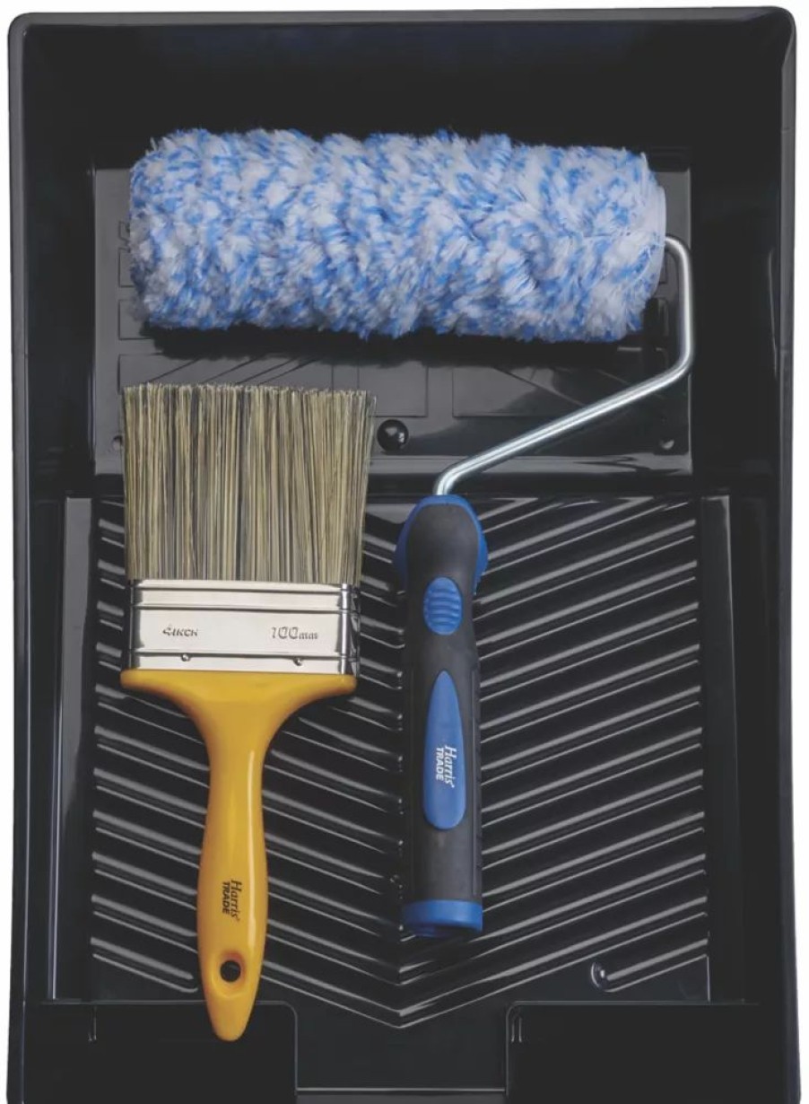 Decorating * | Harris Trade 9" Masonry Roller & Brush Set 4 Pieces