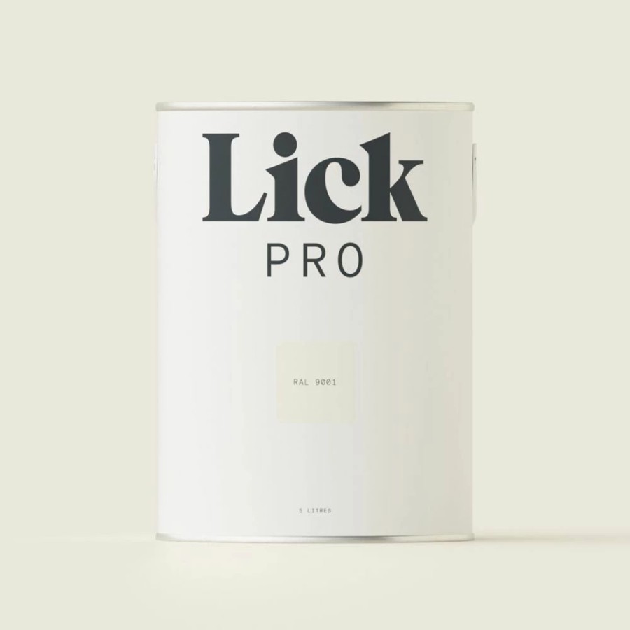 Decorating * | Lickpro Matt White Ral 9001 Emulsion Paint 5Ltr