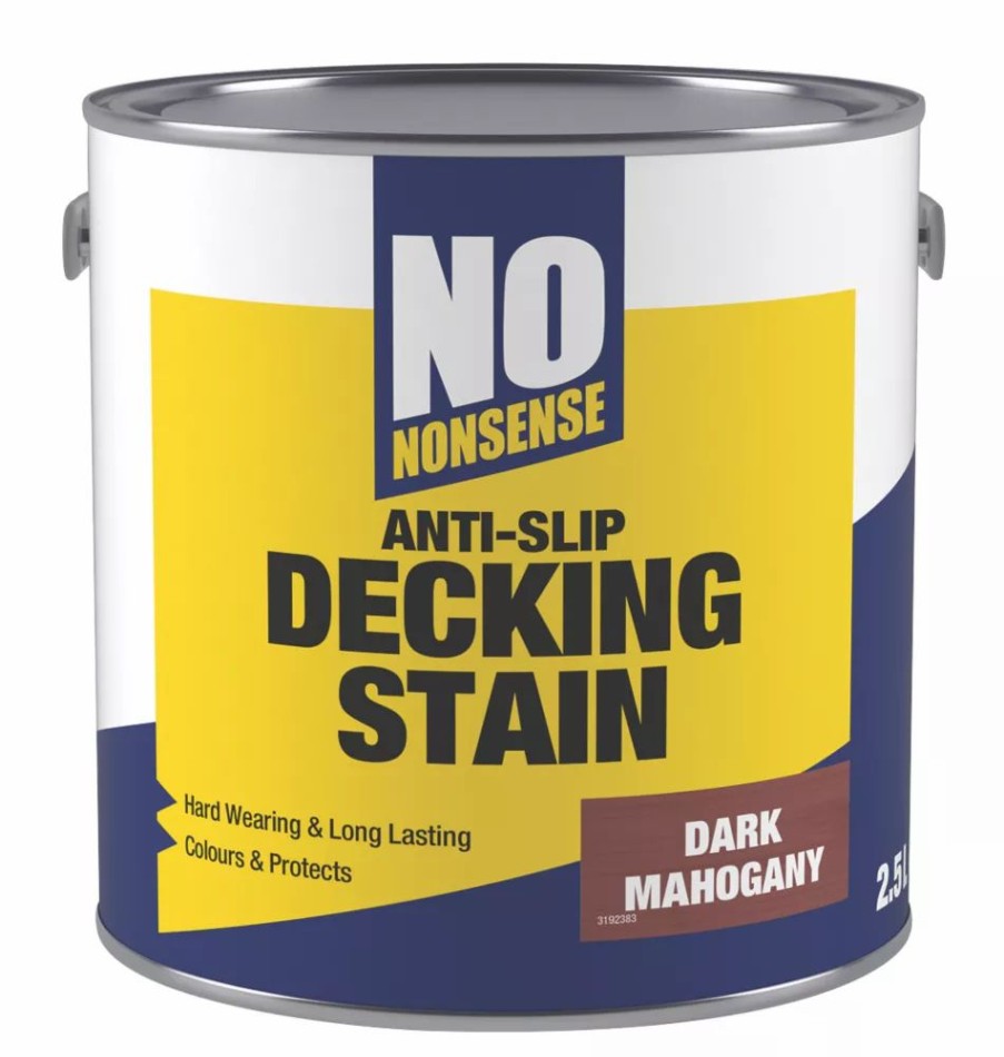 Decorating * | No Nonsense Anti-Slip Quick-Drying Decking Stain Dark Mahogany 2.5Ltr