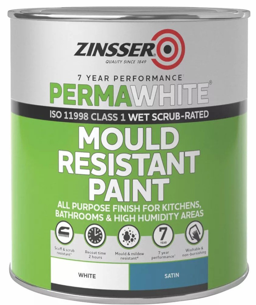 Decorating * | Zinsser Self-Priming Paint Satin White 1Ltr