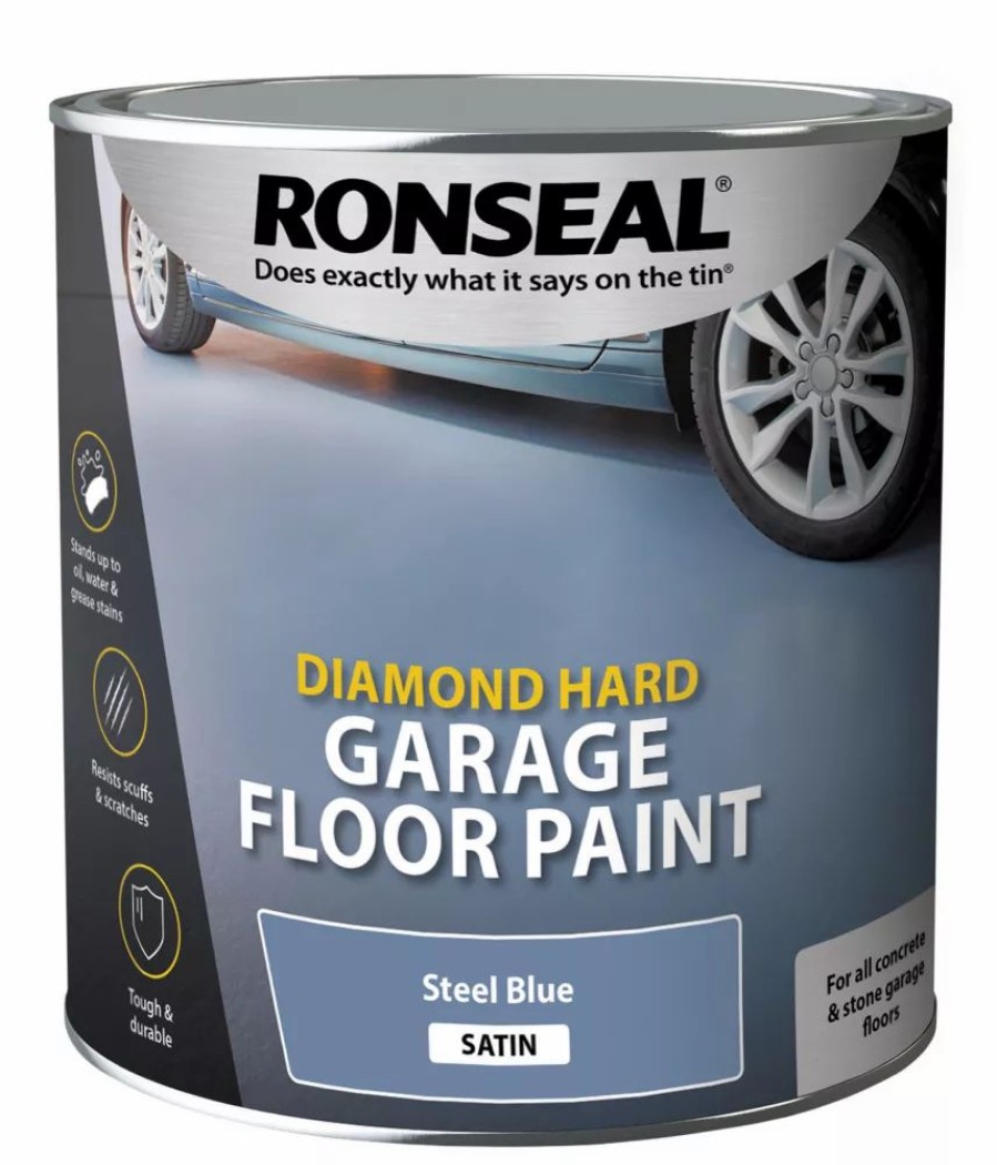 Decorating * | Ronseal Diamond Hard Garage Floor Paint Steel Blue 2.5Ltr