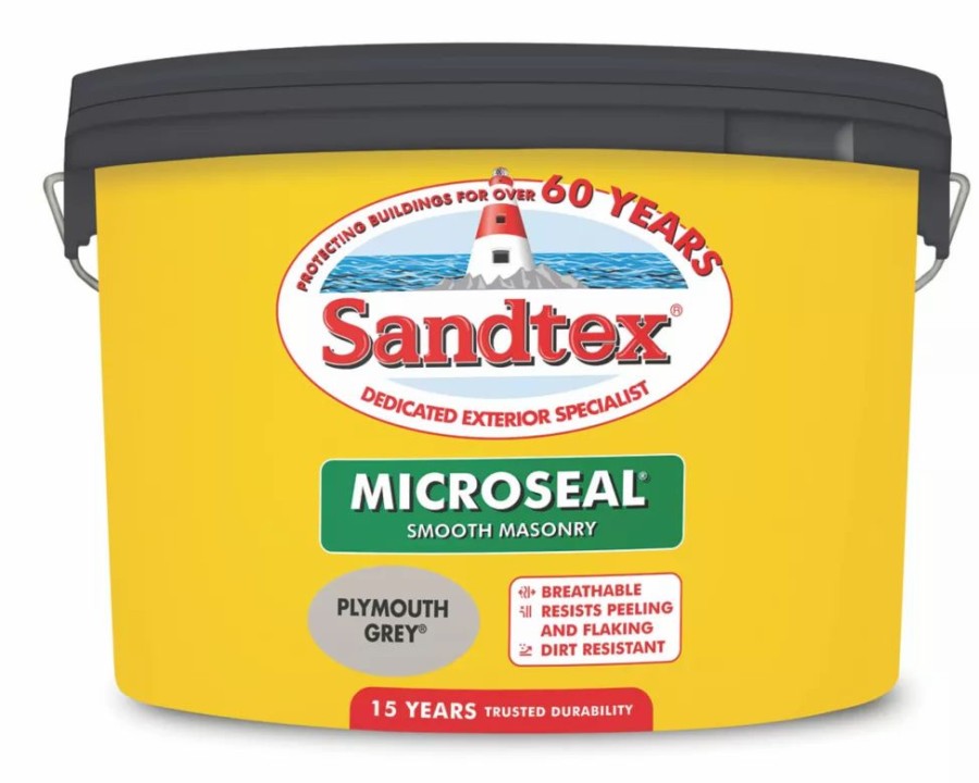 Decorating * | Sandtex Smooth Masonry Paint Plymouth Grey 10Ltr