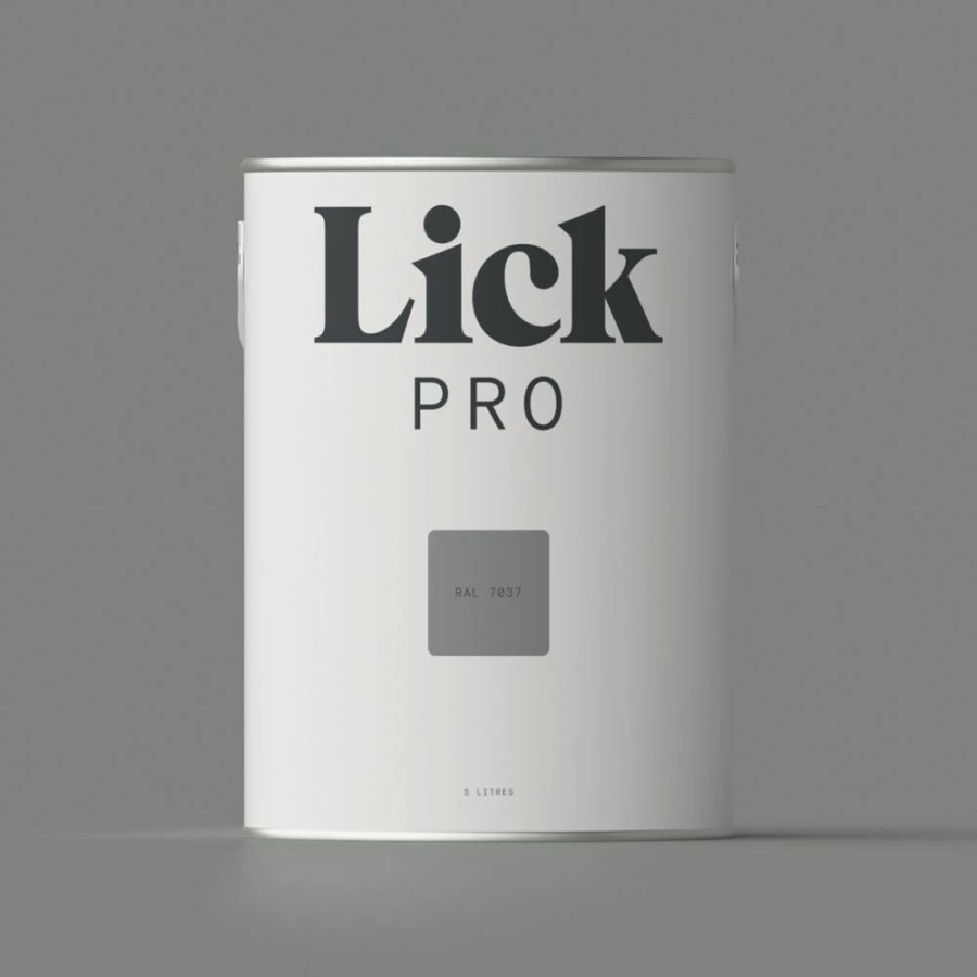 Decorating * | Lickpro Matt Grey Ral 7037 Emulsion Paint 5Ltr