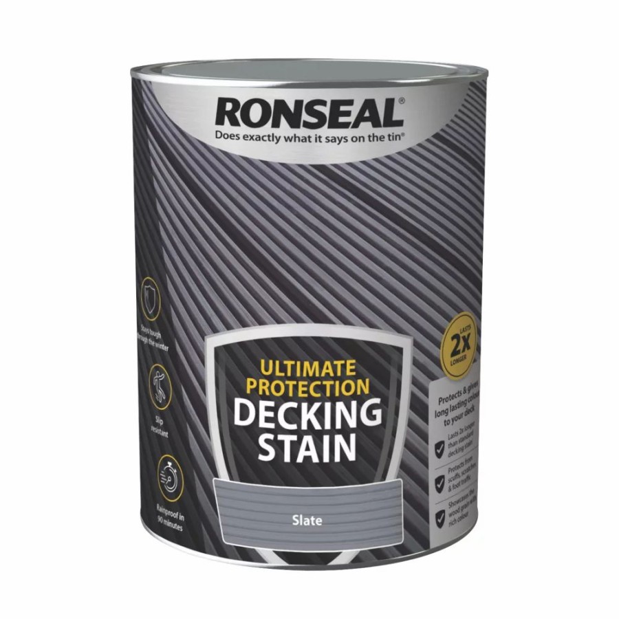 Decorating * | Ronseal Ultimate Protection Decking Stain Slate 5Ltr