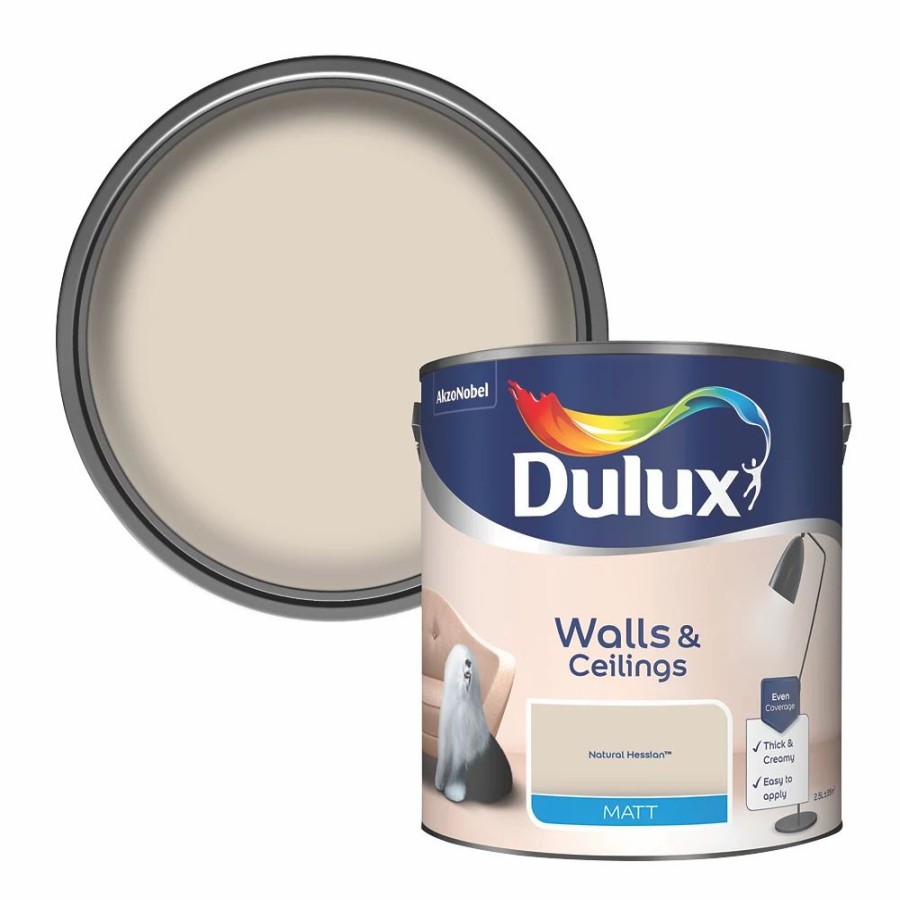 Decorating * | Dulux Matt Natural Hessian Emulsion Paint 2.5Ltr