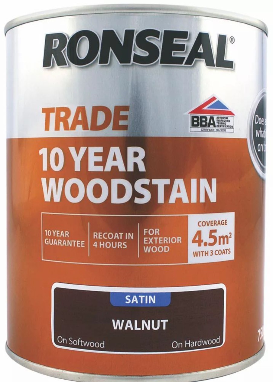 Decorating * | Ronseal Trade 10 Year Woodstain Satin Walnut 750Ml