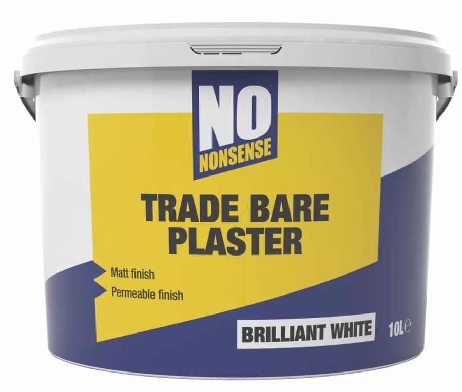 Decorating * | No Nonsense Bare Plaster Paint White 10Ltr