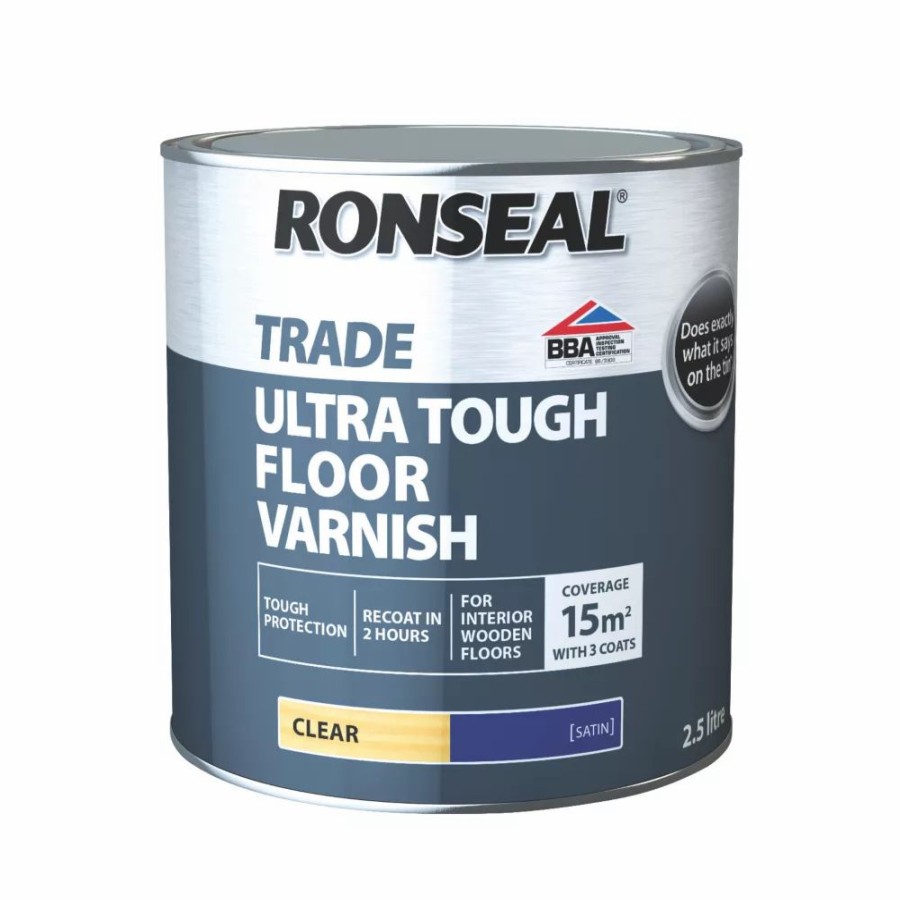 Decorating * | Ronseal Trade Ultra Tough Floor Varnish Satin 2.5Ltr