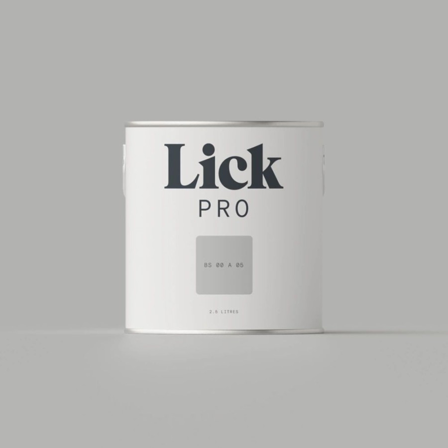 Decorating * | Lickpro Matt Grey Bs 00 A 05 Emulsion Paint 2.5Ltr