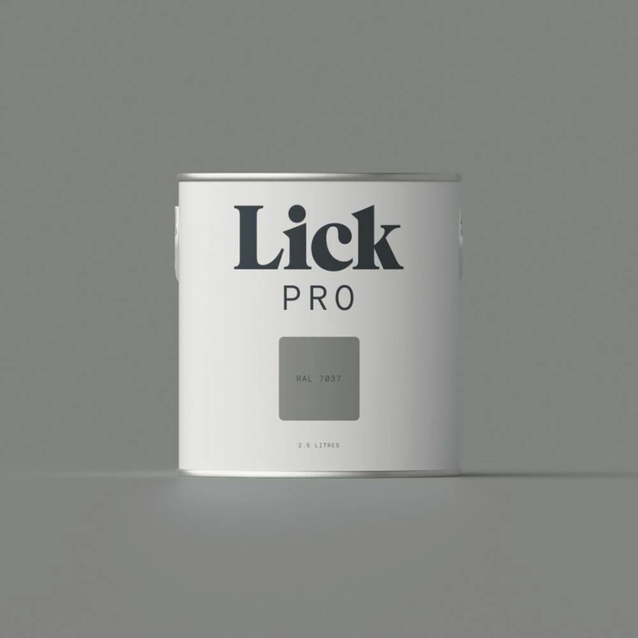 Decorating * | Lickpro Matt Grey Ral 7037 Emulsion Paint 2.5Ltr