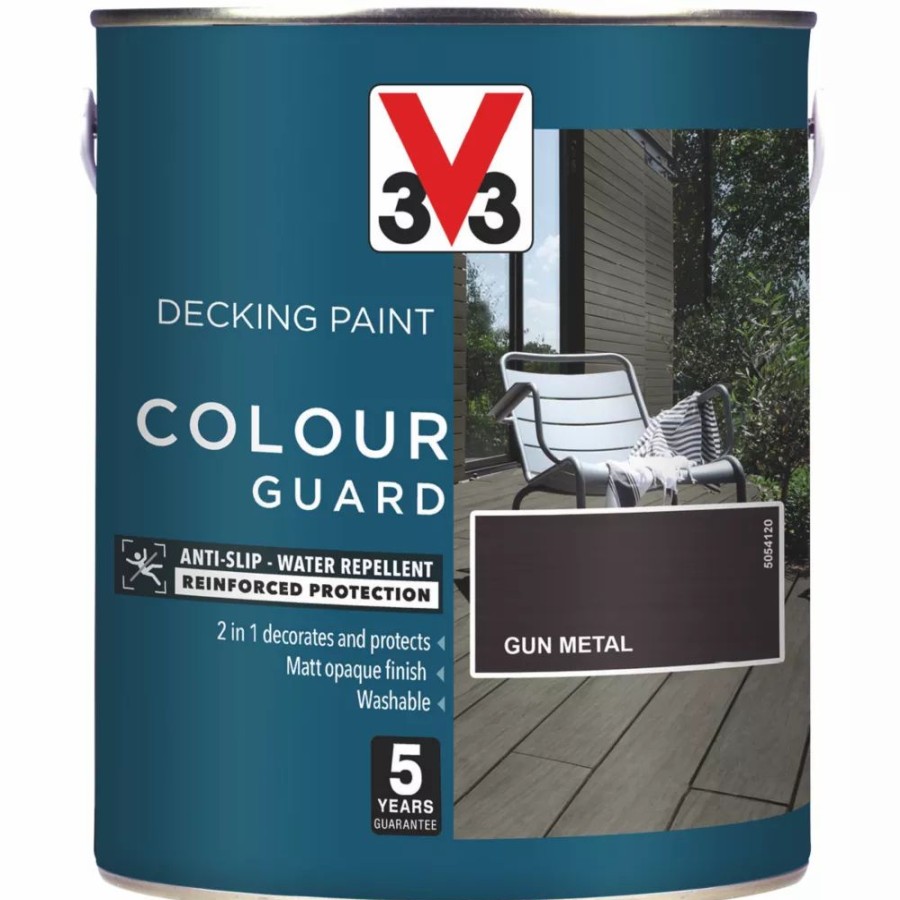 Decorating * | V33 Colour Guard Decking Paint Gun Metal 2.5Ltr