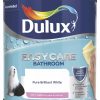 Decorating * | Dulux Easycare Soft Sheen Pure Brilliant White Emulsion Bathroom Paint 2.5Ltr