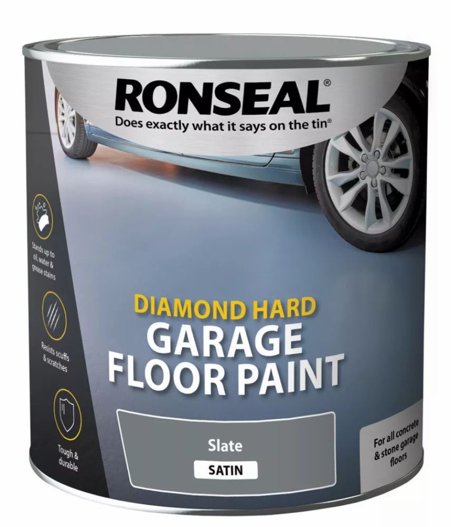 Decorating * | Ronseal Diamond Hard Garage Floor Paint Slate 2.5Ltr