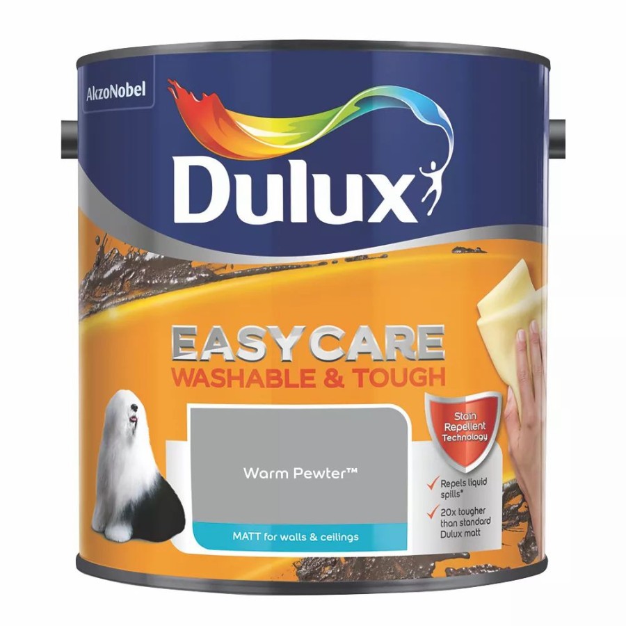 Decorating * | Dulux Easycare Matt Warm Pewter Emulsion Paint 2.5Ltr