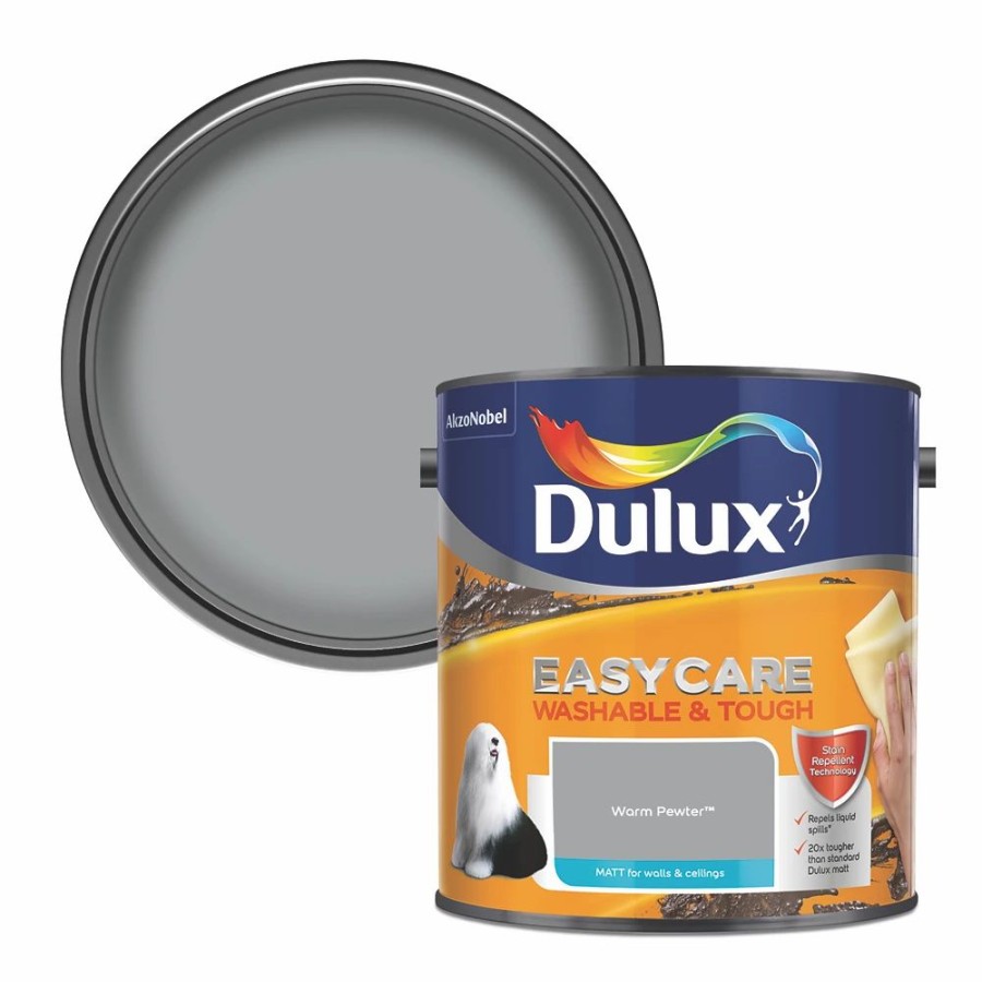 Decorating * | Dulux Easycare Matt Warm Pewter Emulsion Paint 2.5Ltr