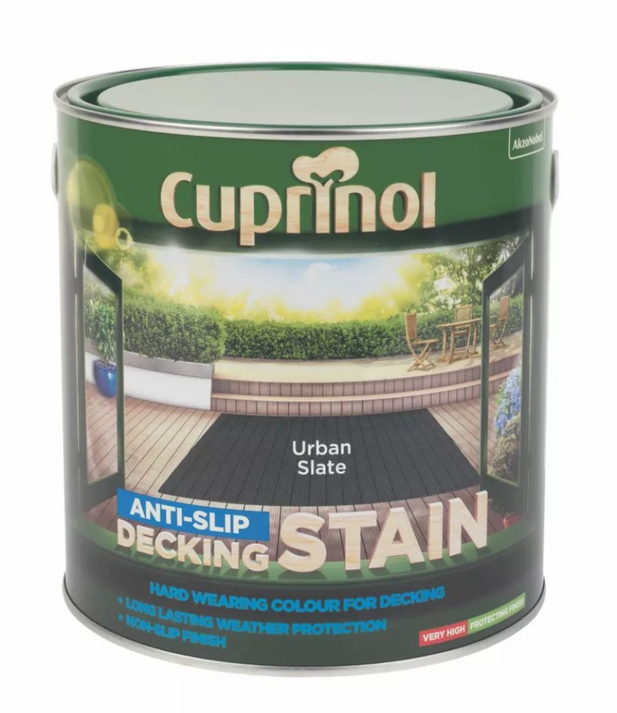 Decorating * | Cuprinol Anti-Slip Decking Stain Urban Slate 2.5Ltr