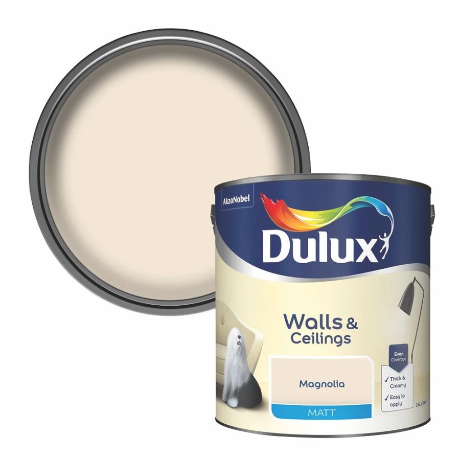 Decorating * | Dulux Matt Magnolia Emulsion Paint 2.5Ltr