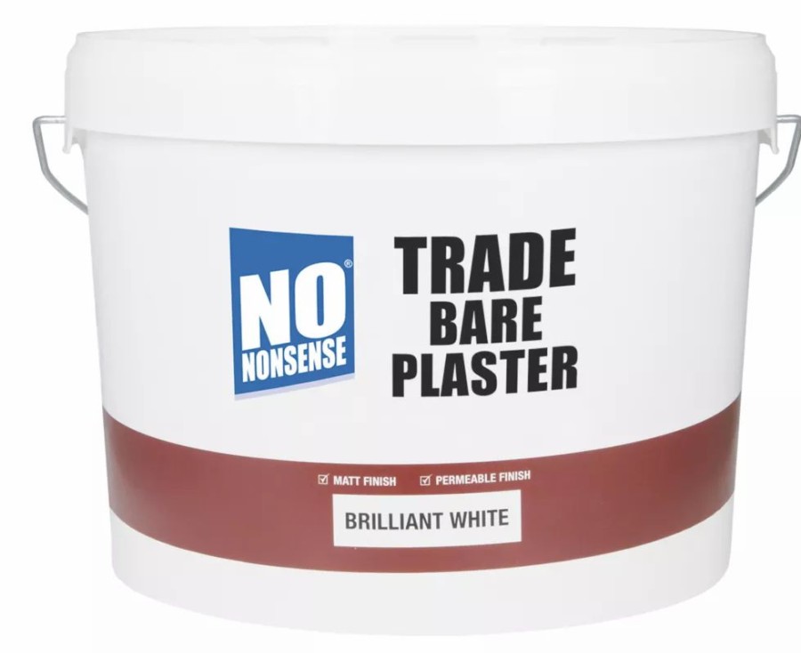 Decorating * | No Nonsense Trade Bare Plaster Paint Brilliant White 10Ltr