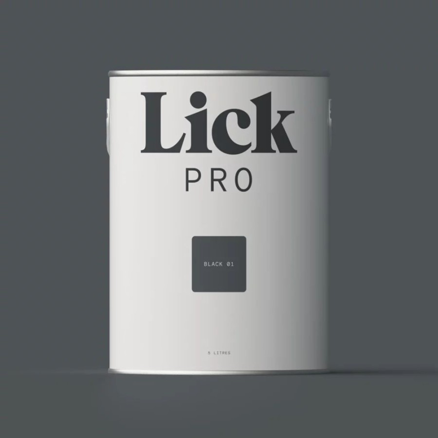 Decorating * | Lickpro Matt Black 01 Emulsion Paint 5Ltr