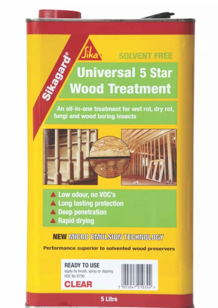 Decorating * | Sika Sikagard Universal 5 Star Wood Treatment Clear 5Ltr