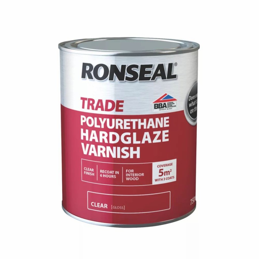 Decorating * | Ronseal Trade Polyurethane Interior Varnish Gloss Clear 750Ml