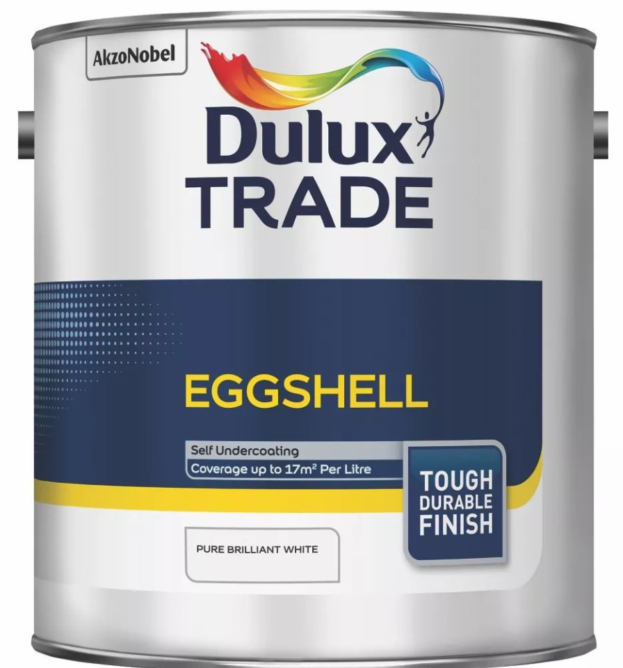 Decorating * | Dulux Trade Eggshell Pure Brilliant White Trim Solvent-Based Paint 2.5Ltr