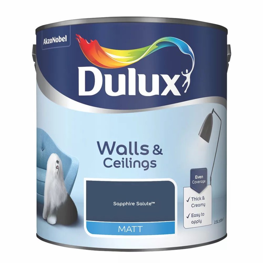 Decorating * | Dulux Matt Sapphire Salute Emulsion Paint 2.5Ltr