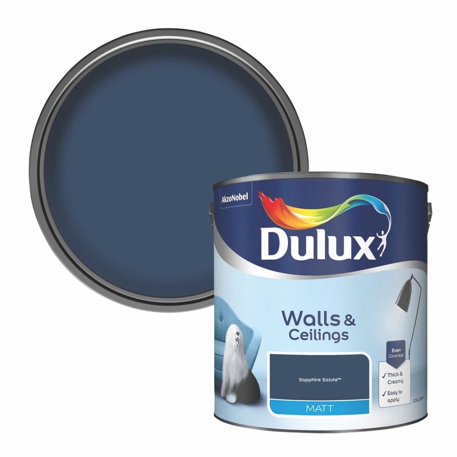 Decorating * | Dulux Matt Sapphire Salute Emulsion Paint 2.5Ltr