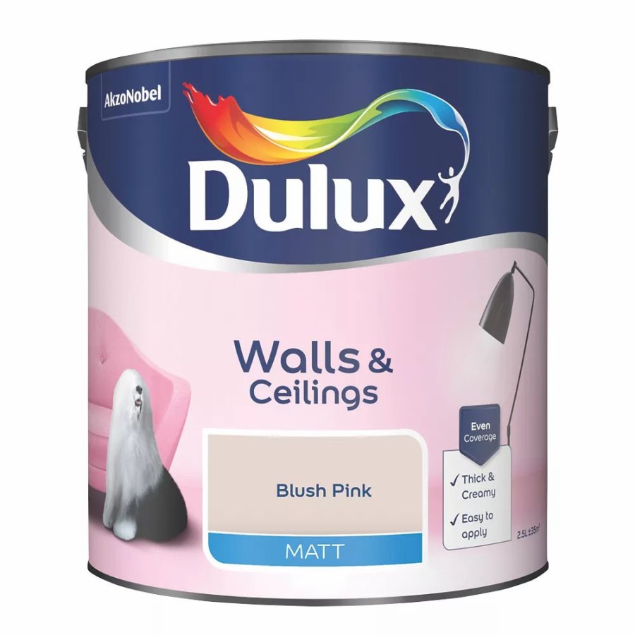 Decorating * | Dulux Matt Blush Pink Emulsion Paint 2.5Ltr