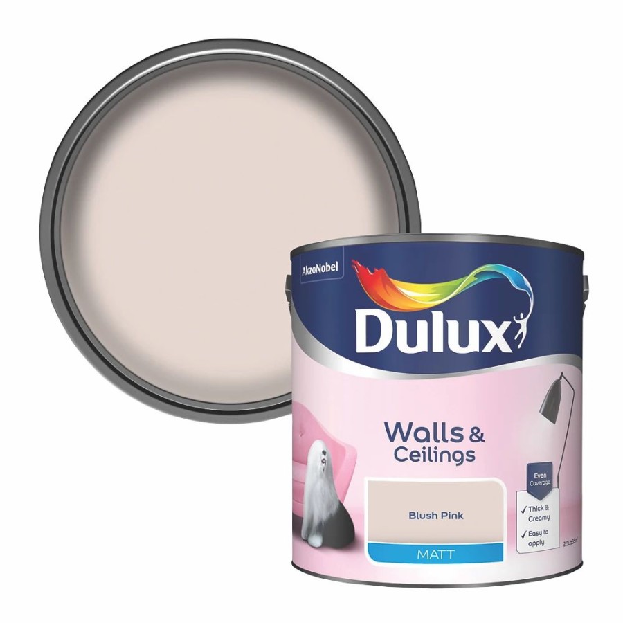 Decorating * | Dulux Matt Blush Pink Emulsion Paint 2.5Ltr